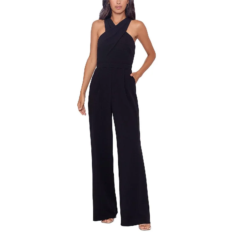 Wardrobe Essentials Xscape Womens Crepe Cut-Out Jumpsuit