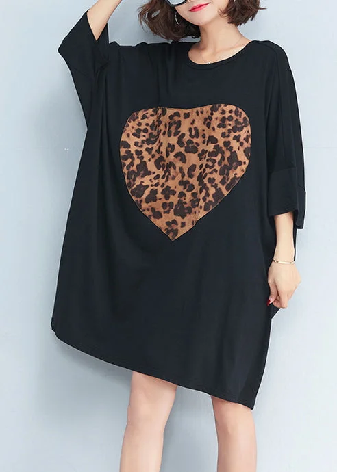 Cool Prices Organic o neck baggy Cotton tunic pattern Women Photography black short Dresses Summer