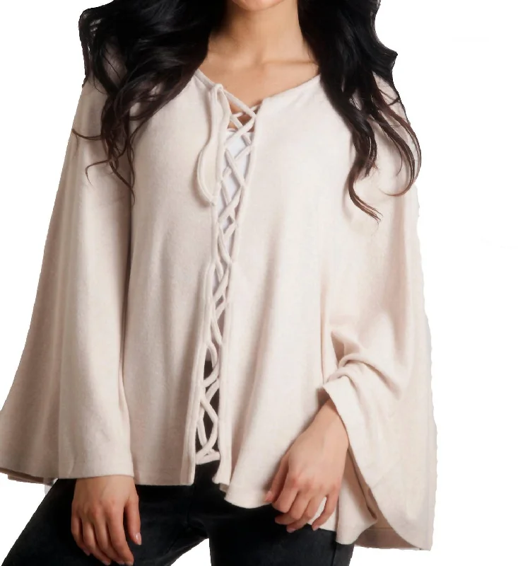 Casual Yet Stylish Separates Jessica Kashmira Poncho In Beige