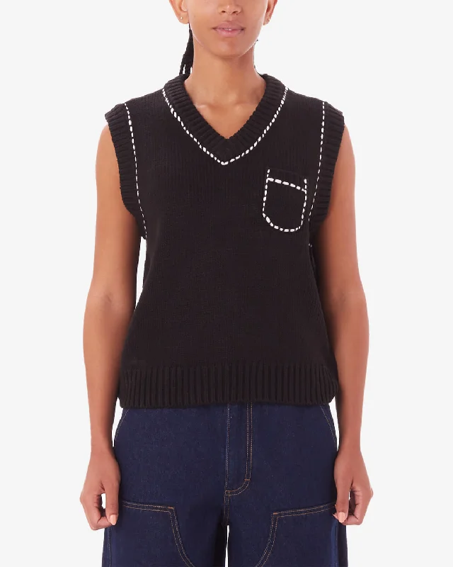 Women's Clothes for All-Day Comfort and Style Obey MURPHY SWEATER VEST - DIGITAL BLACK