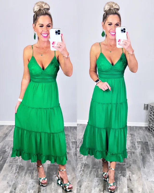 Unleash Your Trend Driven Style It All Begins With Love Maxi Dress - Green