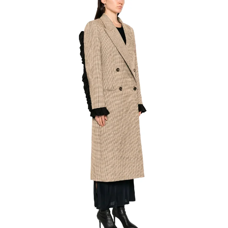 Clearance Event Women's Microcheck Wool Coat Sand