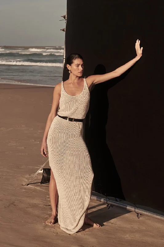 Flash Sales This Week HEIDI CREAM MARLE KNIT MAXI DRESS