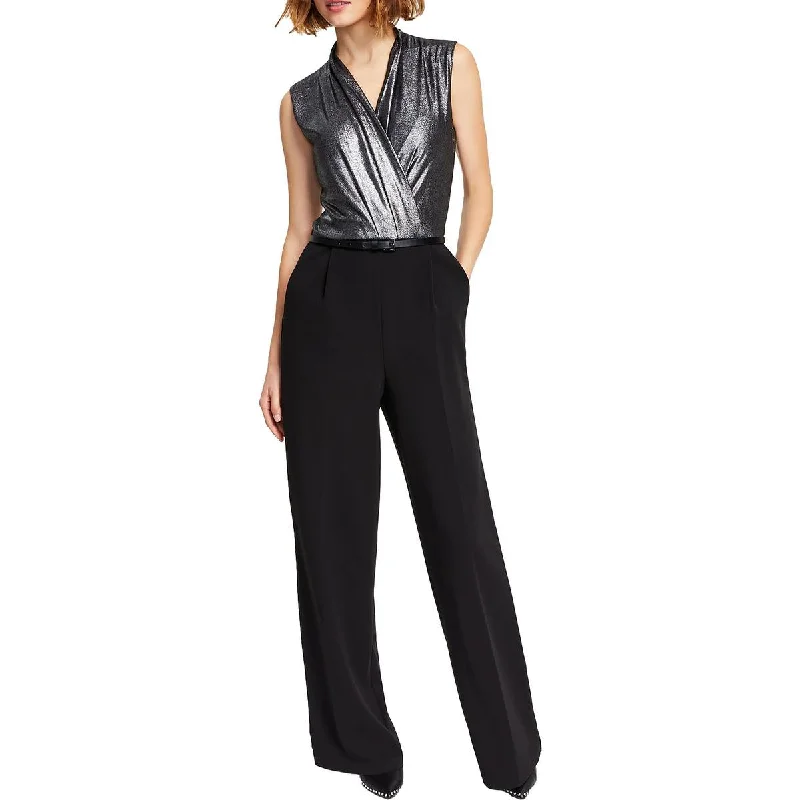 Flash Sales Tommy Hilfiger Womens Glitter Wide Leg Jumpsuit