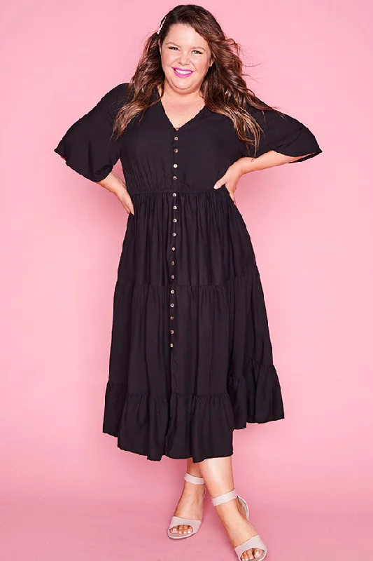 Stylish Everyday Clothing Jessica Black Dress