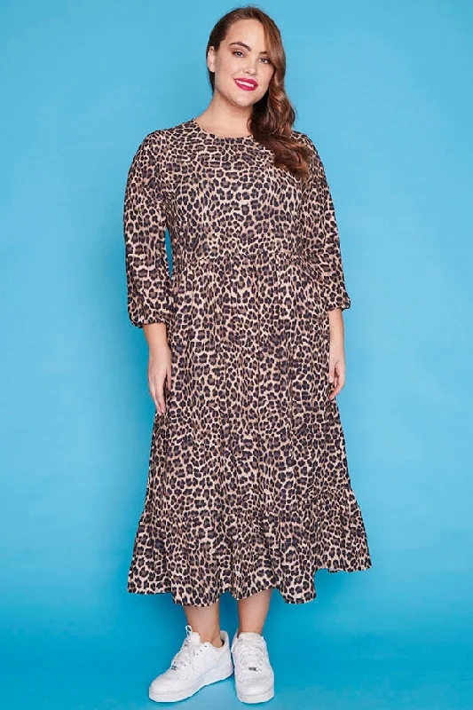 Glamorous Evening Wear React Leopard Dress