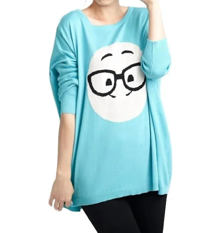 Best Sellers Geek Chic Emoji Pullover In Turquoise