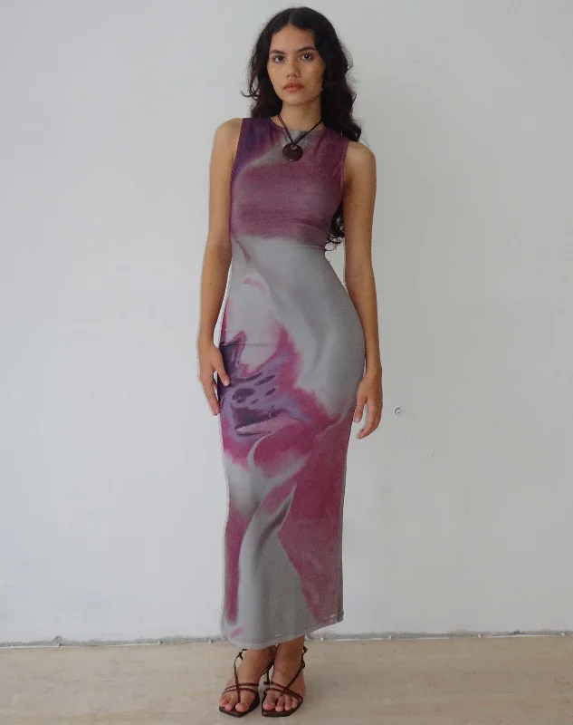 Flash Sale Now Fayola Printed Maxi Dress in Pink Anatomy of Nature