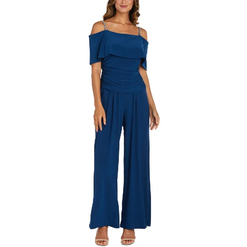 Unleash Your Fashion R&M Richards Womens Embellished Wide-Leg Jumpsuit