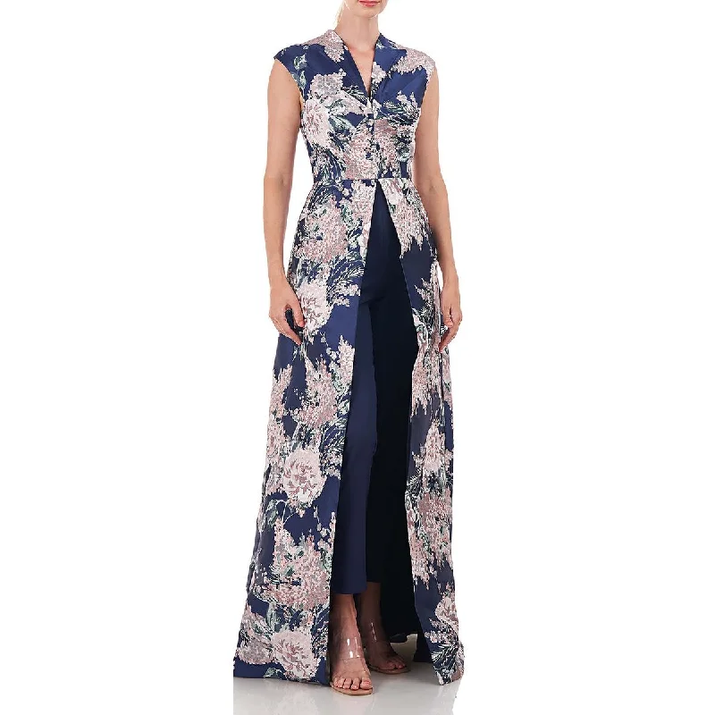 Casual Wear Kay Unger New York Womens Pia Floral Walk-Thru Jumpsuit