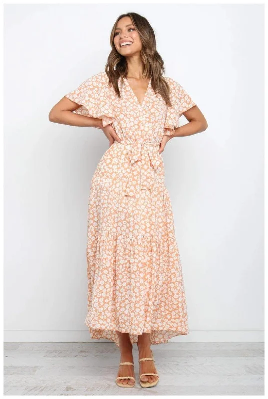 Trend Setting Wardrobe Floral  Maxi Dress - Marigold