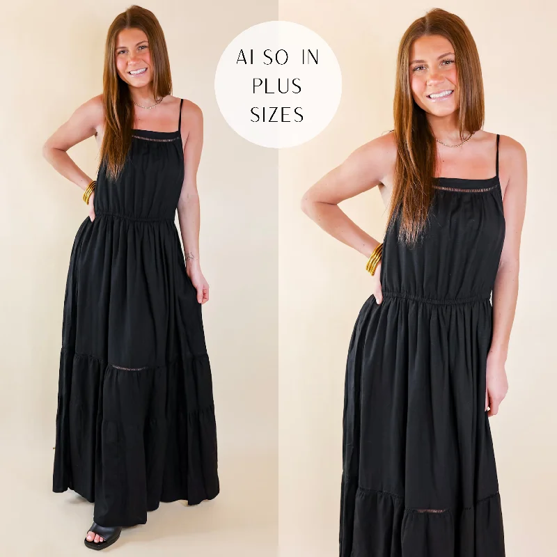 Unbeatable Prices Tranquil Tides Tiered Maxi Dress in Black