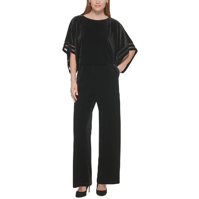 Comfortable Clothes Jessica Howard Womens Velvet Drapey Jumpsuit