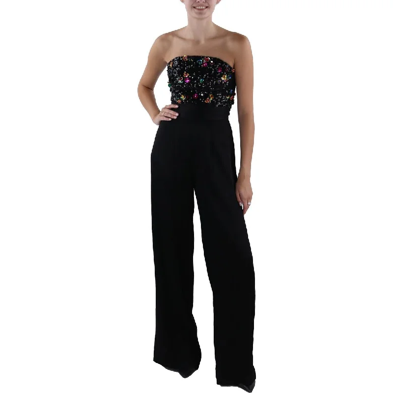 Affordable Women's Fashion Ramy Brook Womens Johanna Sequined Strapless Jumpsuit