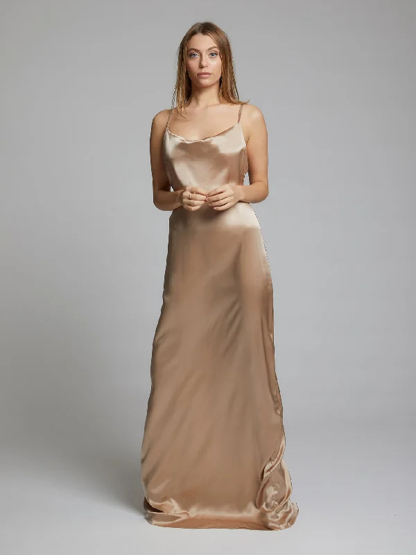 Women's Clothing Online Charlotte champagne silk dress