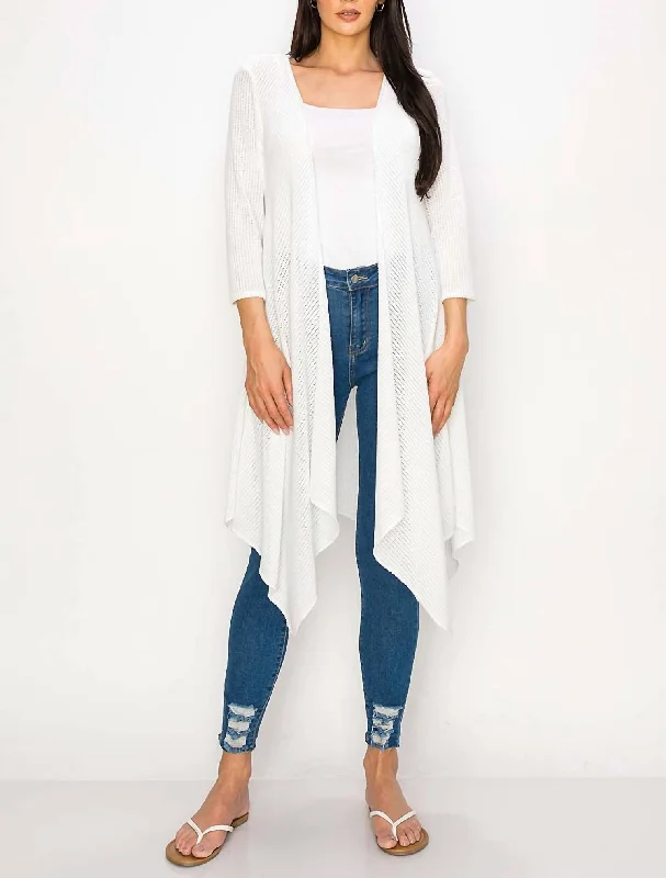 Special Offer Long Sleeve Knit Duster In White