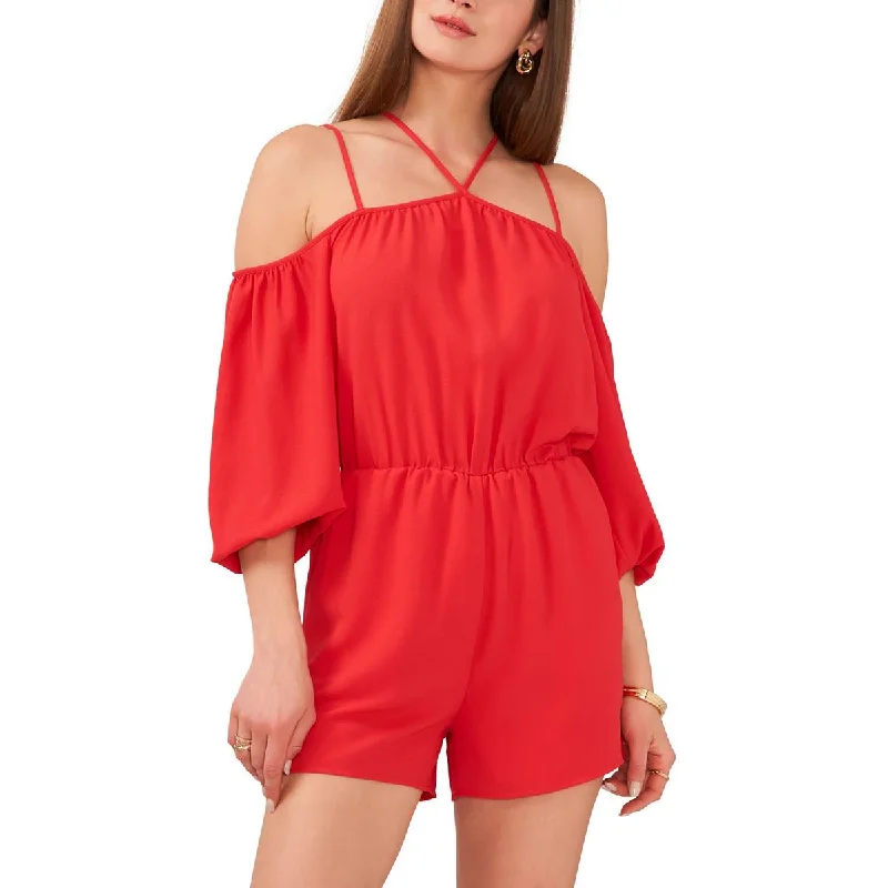 Vibrant Styles 1.State Womens Strappy Cold Shoulder Romper