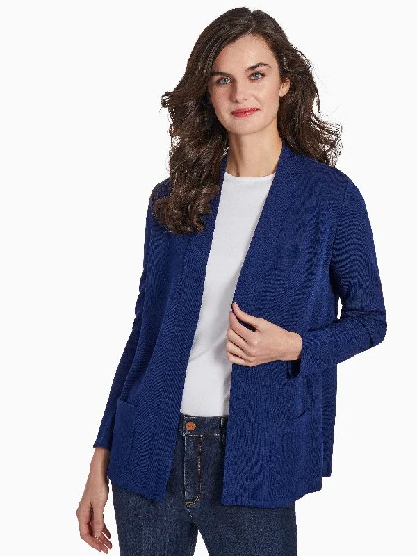 Sales For Clothes Open Front Ribbed Icon Cardigan