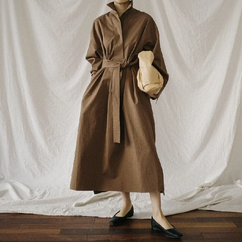 Season Sale Korean Turn Down Collar Shirt Dress