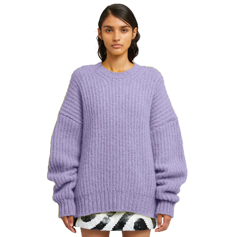 Flash Sale Now Blended wool crewneck sweater "Warm Winter" Lilac