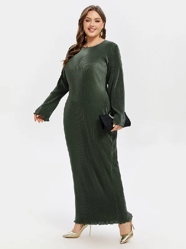 Premium Quality Garments Solid Round Neck Maxi Dress