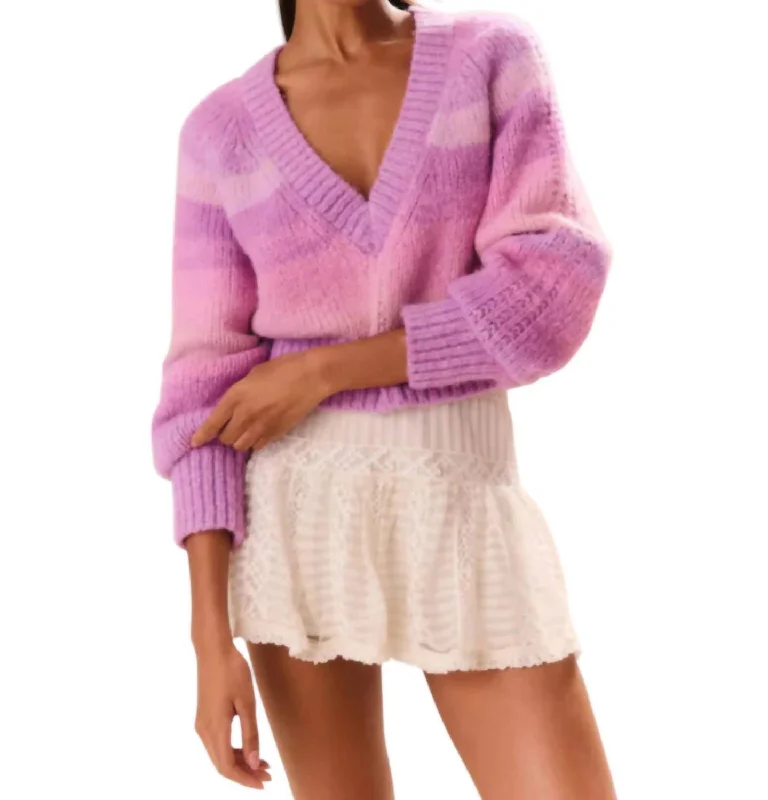 Vintage Fashion Barbarelle Pullover Sweater In Sugar Plum