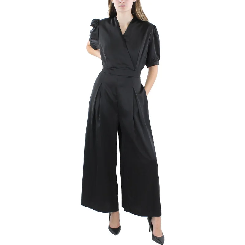 Designer Women's Fashion Online Beulah Womens Satin Wide Leg Jumpsuit