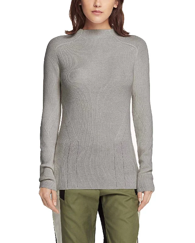 Trend Alert Natasha Turtleneck Fine Knit Cashmere Sweater in Pale Heather