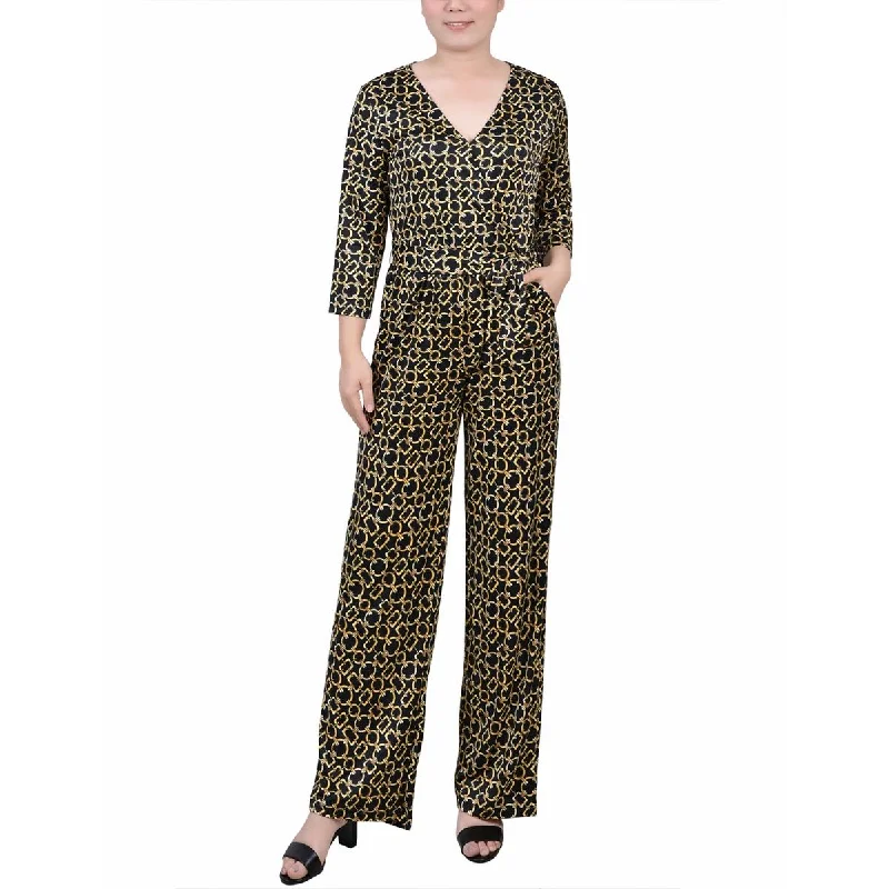 Special Offers, Don't Miss NY Collection Womens Petites Printed Jersey Jumpsuit