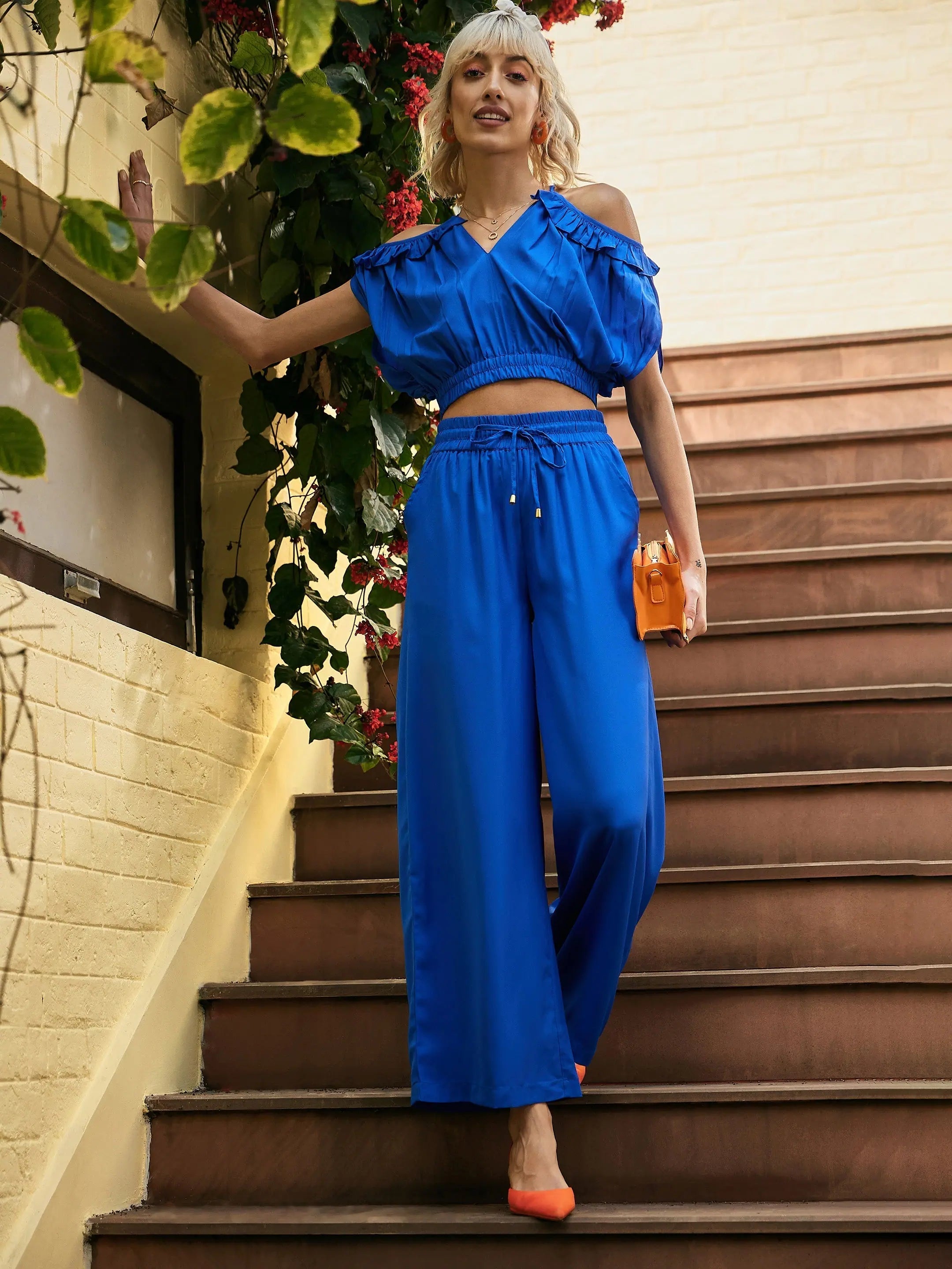 Your Timeless Wardrobe Awaits Women Solid Standard Blue Jumpsuits & Sets