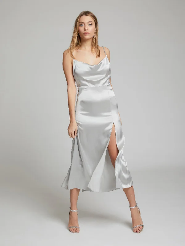 Flash Sales This Week Selah silk dress in silver