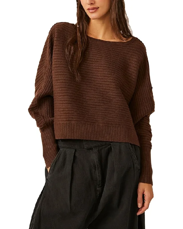 Style Revolution Free People Sublime Pullover Sweater - Chocolate Lava