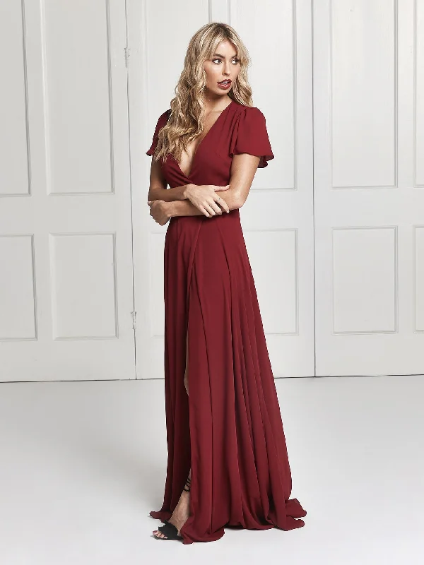 Chic Trends Unveiled Jeanne dress - Deep red