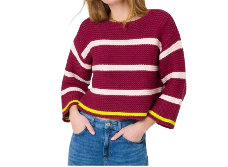 Edgy Fashion Sweater In Burgundy