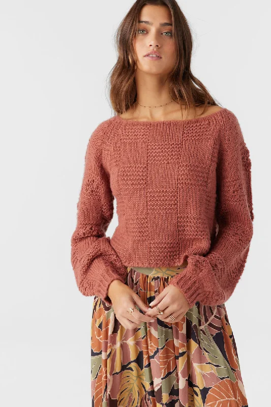 Women's Clothing ONeill SACHA LONG SLEEVE SWEATER - CEDAR WOOD