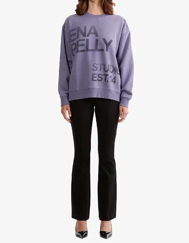 Unbeatable Prices Lola Oversized Sweater Stamped Logo - Dark Iris