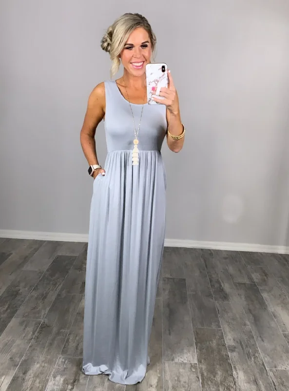 Comfort Meets Fashion I'll Be By the Pool Maxi Dress - Grey Mist