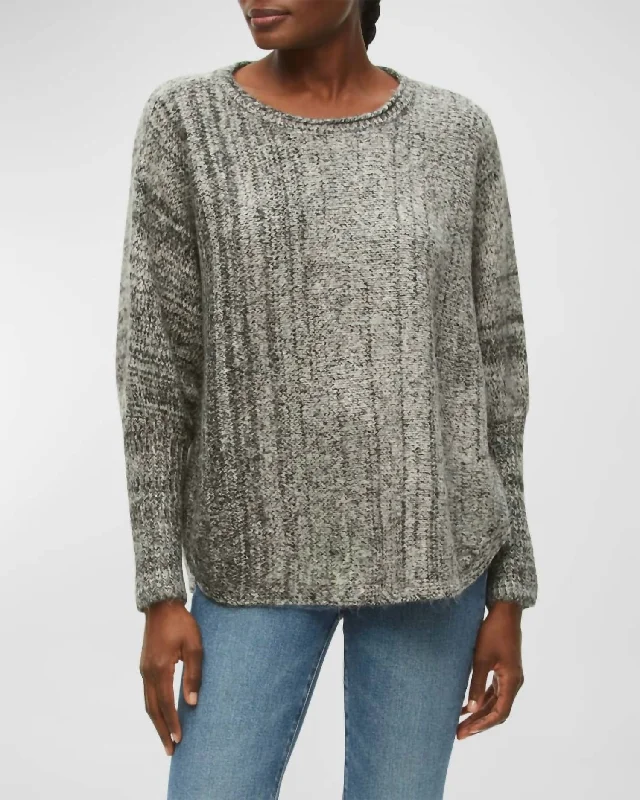 Style Upgrade Selina Poncho Sweater in Shadow Combo