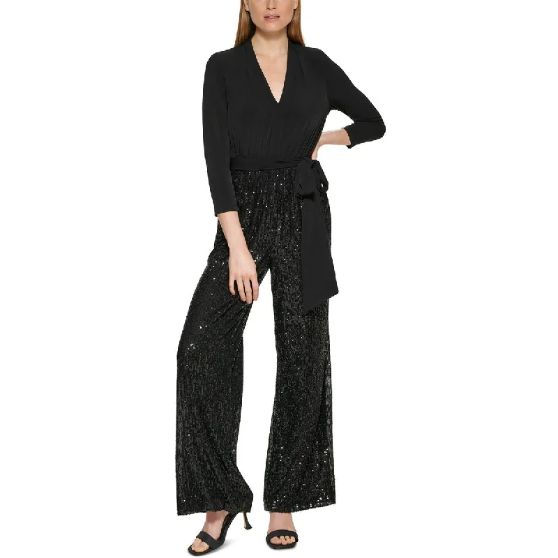 Browse Our Top Products Calvin Klein Womens Sequined Wide-Leg Jumpsuit