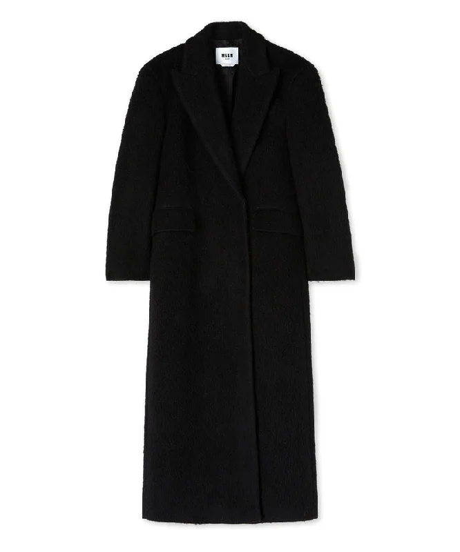 Trend Setting Threads Blended wool "Brushed Wool felt" coat Black