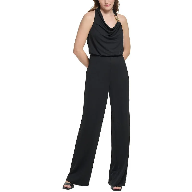 Evening Elegance Calvin Klein Womens Chain Cowlneck Jumpsuit