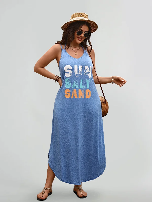 Unbeatable Deals Letter Print V-Neck Cami Dress