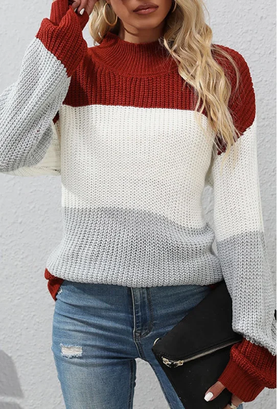 Style Your Wardrobe Tri-Color Loose Sweater