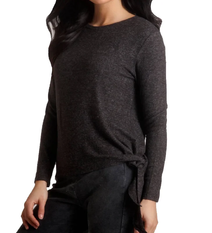 Clearance Sale, All Cheap Ellie Side Tie Kashmira Sweater In Charcoal