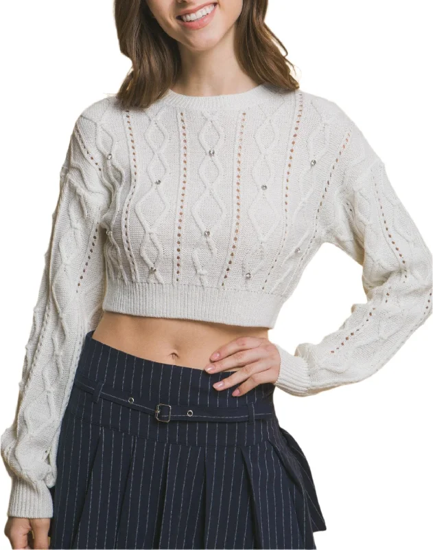 Women's Clothing Stores Cropped Stone Sweater