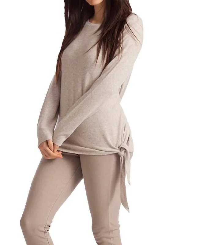 Big Discounts Ellie Side Tie Kashmira Sweater In Oatmeal