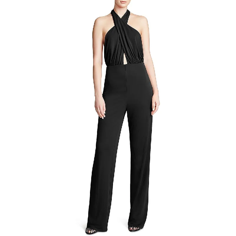 Trendy Women's Collection Halston Womens Kaiya Halter Open Back Jumpsuit