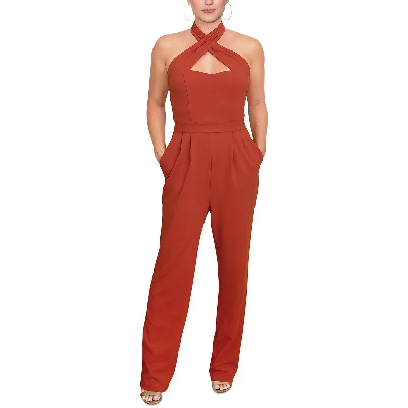 Women Wear Boutique Rachel Rachel Roy Womens Roxie Crepe Open Back Jumpsuit