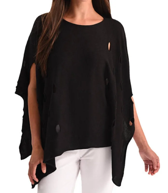 Women's Clothing for Every Occasion Cut Out Poncho In Black