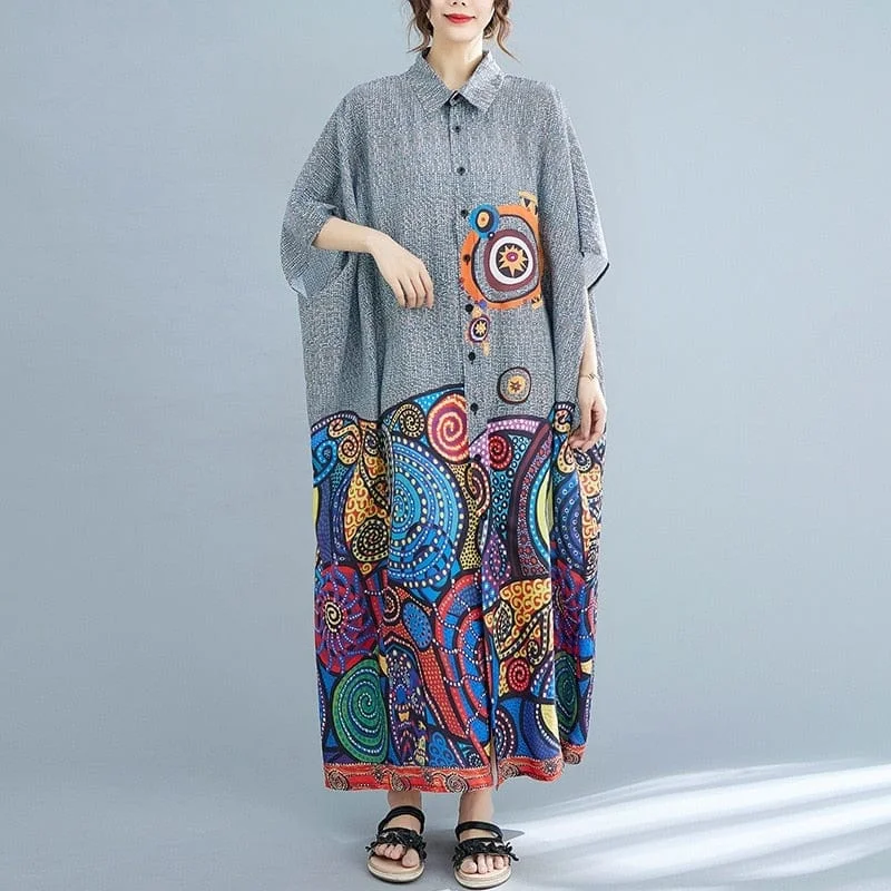 Flash Discount Manny oversized Floral Shirt Dress